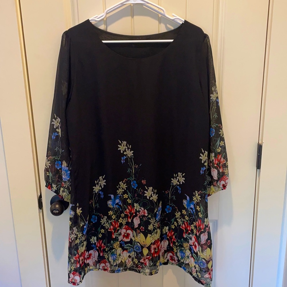 DJT Black Floral Dress